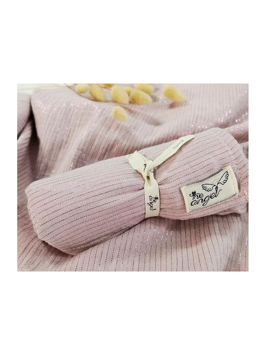 The Angel Shiny Pink Piqué-Swaddle-Tuch in Rosa Farbe 65x65cm. 1Stück