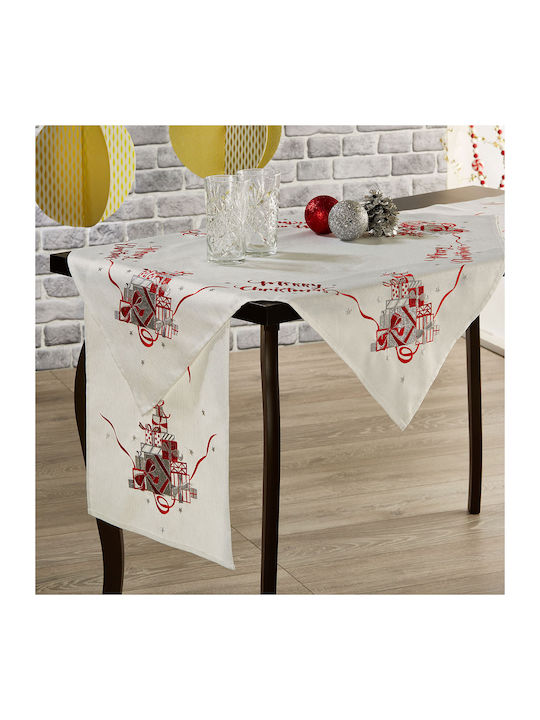 Whitegg FQWT190416A-GR Christmas Tablecloth Runner Fabric White L180xW40cm 1pcs