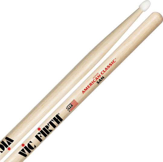 Vic Firth Hickory Μπαγκέτες Ντραμς American Classic 5A με Σχήμα Μύτης Drop