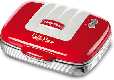 Ariete Party Time 1973 Waffle Maker 2 Portions in Rectangular Shape 700W Red