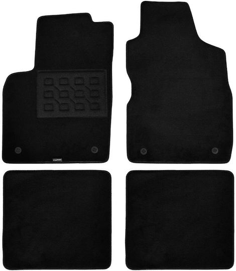 Cik Σετ Μπροστινά και Πίσω Πατάκια 4τμχ για Fiat Panda Μαύρα
