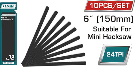 Total Hacksaw Blade 150mm 24Τ 10pcs TMHSB1501