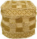 Stool For Living Room Wicker Cotton Beige 45x45x45cm