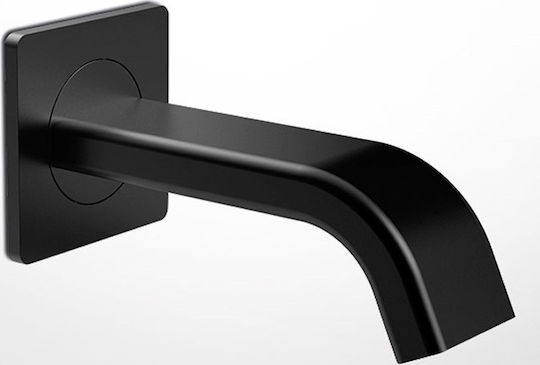 Eurorama Quadra Wandarmaturauslauf für Badewanne Black Matt