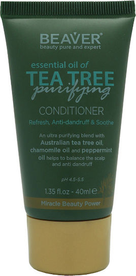 Beaver Balsam De Păr Purifiant Cu Tea Tree Pentru Hidratare Pentru Toate Tipurile De Păr 40ml