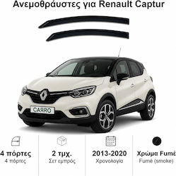 Heko Σετ Ανεμοθραύστες Μπροστινοί Σκούρο Φιμέ για Renault Captur 2τμχ 27185