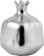 JK Home Decoration Tabletop Lucky Charm Pomegranate Silver Ceramic 12x16cm 1pcs
