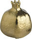 JK Home Decoration Tabletop Lucky Charm Pomegranate Gold Ceramic 9x10cm 1pcs