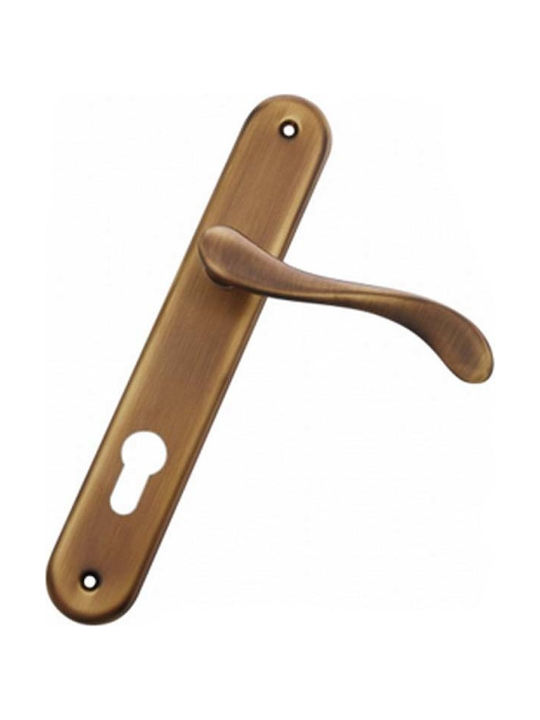 Convex Lever Middle Door with Plate 425 425HRS73S73 Pair (Center Distance 72mm) Bronze