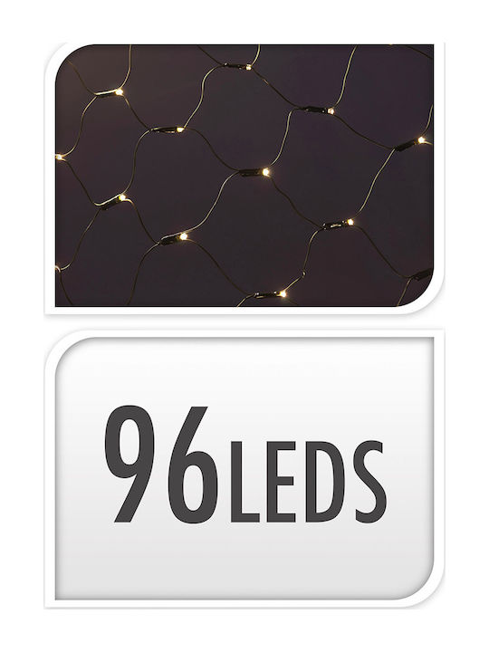 96 Λαμπάκια LED 1.3μ. x 100εκ. Λευκά Μπαταρίας τύπου Δίχτυ