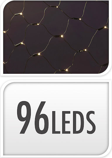96 Светлини LED 1.3m. x 100бр Бели На батерия тип Мрежа 1бр
