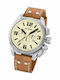 TW Steel Canteen Men's Watch 46mm Chronograph Battery with Brown Leather Strap