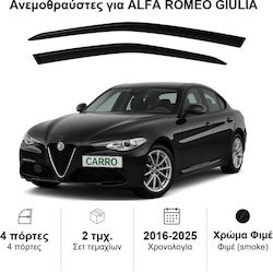 Heko Комплект Автомобилни Ветробрани Предни Тъмно Фимé За Alfa Romeo Джулия 2 Бройки 10115