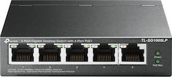 TP-LINK TL-SG1005LP v1 Negestionat L2 PoE+ Switch cu 4 Porturi Gigabit (1Gbps) Ethernet