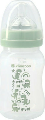 Kikka Boo Plastikflasche Gegen Koliken mit Silikonsauger für 3+ Monate Mint Dinosaurier 240ml 1Stück