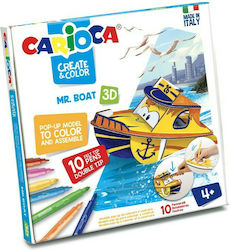 Carioca Create & Color Mr Boat 3D Colouring Set Σετ Ζωγραφικής Παζλ με 10 Μαρκαδόρους 10pcs