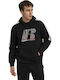 Russell Athletic Men's Sweatshirt Jacket with Hood and Pockets Black