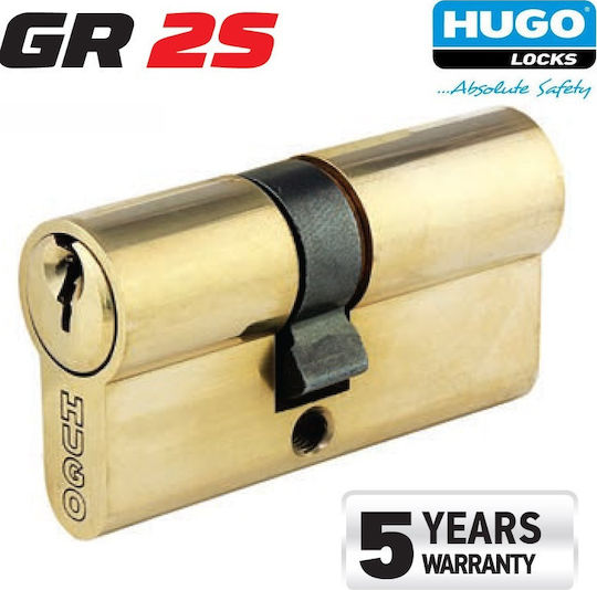 Hugo Locks Lock Cylinder Security GR2S 70mm (27-43) with 3 Keys Gold