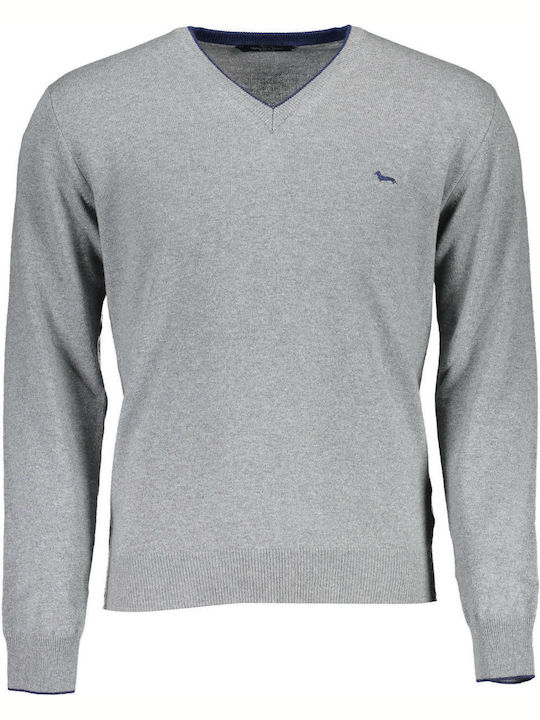 Harmont & Blaine Men's Long Sleeve Sweater with V-Neck Gray HRE008030187-914