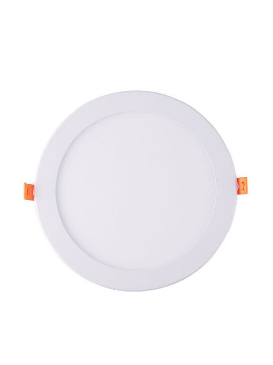 Evivak Кръгла Вграден LED Панел 20W с Студено бяло Светлина 6400К 22.5см.