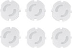 Kikka Boo Προστατευτικά Καλύμματα για Πρίζες από Πλαστικό σε Λευκό Χρώμα 3.6x3.6x1.6εκ. 6τμχ