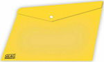 Skag Φάκελος Διαφανής με Κουμπί για Χαρτί A4 Κίτρινο