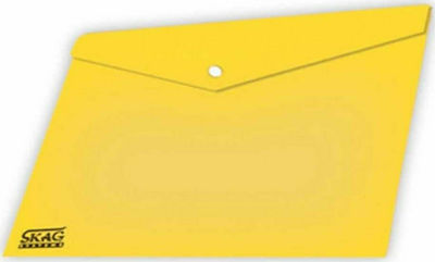 Skag Folder Transparent with Button for Paper A4 Yellow