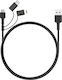 Aukey Braided USB to Lightning / Type-C / micro USB Cable Μαύρο 1.2m (AUKEYCBBAL5)