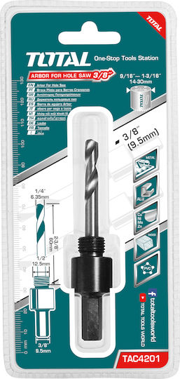 Total Centered Hole Saw HEX guide 3/8" for Wood and Metal 250gr