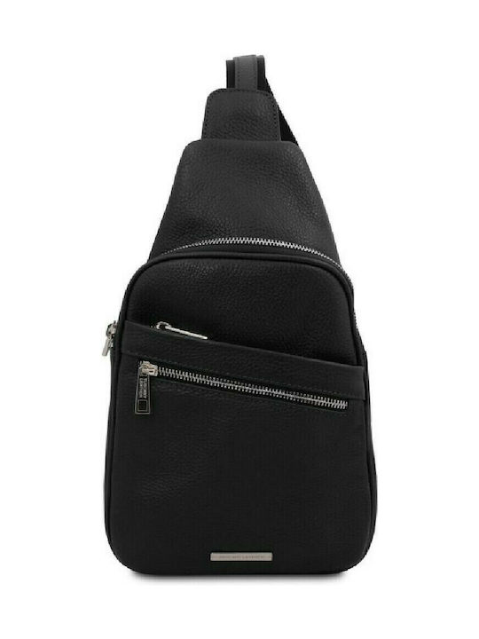 Tuscany Leather Albert TL142022 Δερμάτινη Ανδρική Τσάντα Στήθους σε Μαύρο χρώμα