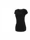 4F Women's Athletic Cotton Blouse Short Sleeve Black