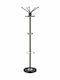 Homeplus Metallic Coat Rack with Umbrella Holder Walnut with Marble Base 38x38x175cm