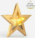 Parisis Wood Illuminated Christmas Decorative Desktop Star 45x4x47cm Yellow