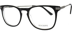 Escape Eyewear Мъжки Металик Рамки За Очилa Чер...