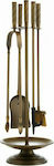 Zogometal Fireplace Tool Set with Stand Holder Bronze