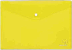 Typotrust Transparent File Folder with Button for A4 Sheets Yellow FP25004-05