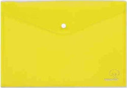 Typotrust Folder Transparent with Button for Paper A4 Yellow FP25004-05