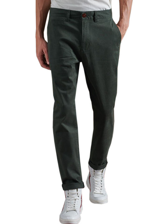 Superdry Trousers Chino Elastic in Slim Fit Khaki