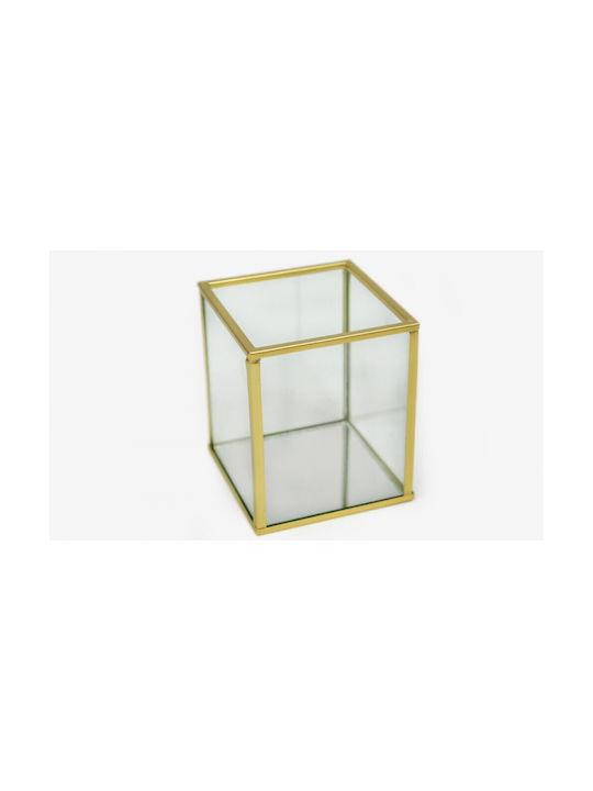 Faitakis Pack Kerzenhalter Metall Gold 8.5x8.5x10cm 1Stück