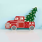 Aca Illuminated Christmas Wooden Figure Car Red...