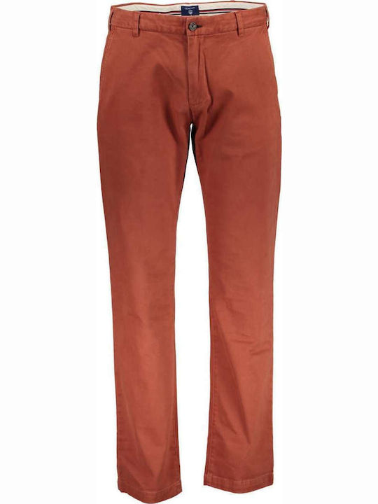 Gant Ανδρικό Παντελόνι Chino Ελαστικό Πορτοκαλί