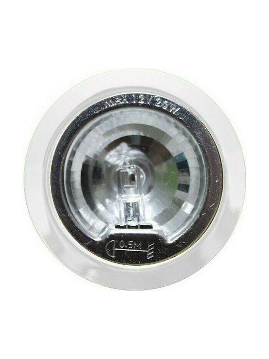Aca Στρογγυλό Μεταλλικό Χωνευτό Σποτ με Ντουί G4 σε Λευκό χρώμα 7.2x7.2cm