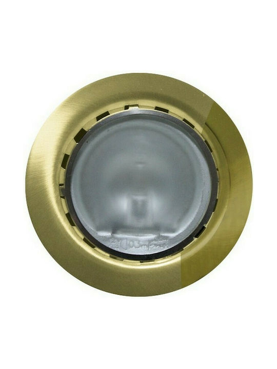 Aca Στρογγυλό Μεταλλικό Χωνευτό Σποτ με Ντουί G4 12V 20W σε Χρυσό χρώμα