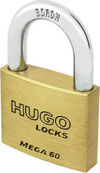 Hugo Locks Steel Padlock Brass with Key 40mm 1pcs