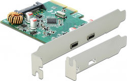 DeLock Card de control PCIe cu 2 porturi Tip-C