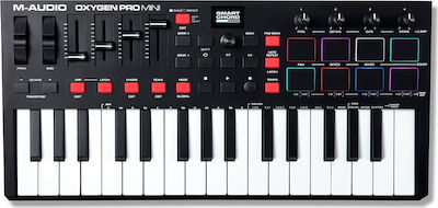 M-Audio Midi-Tastatur Oxygen Pro Mini mit 32 Tasten Schwarz