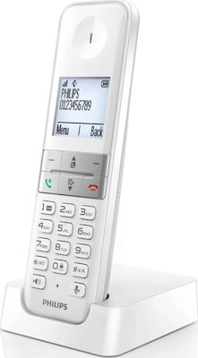 Philips D4701W/34 Безжичен телефон с отворено слушане Бял
