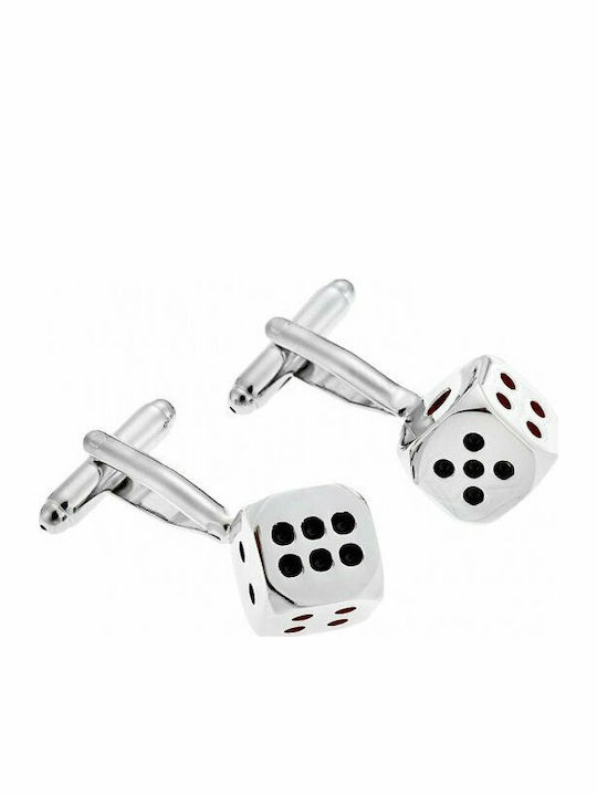 Senza Cufflinks of Steel Silver