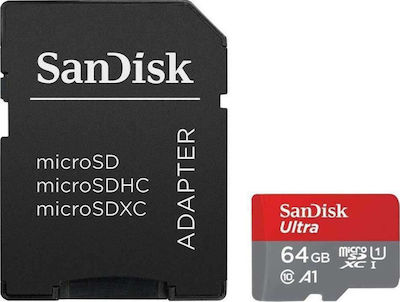 Sandisk Ultra microSDXC 64GB Clasa 10 U1 A1 UHS-I cu adaptor