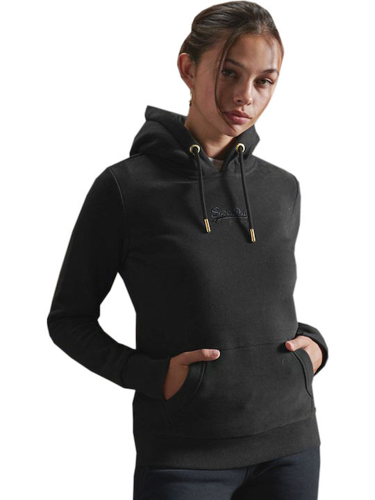 Superdry Tonal Women's Sweatshirt Hooded Black